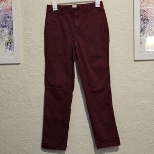 GAP Girlfriend Chino Burgandy Slacks Maroon Business Casual Pants Size 0